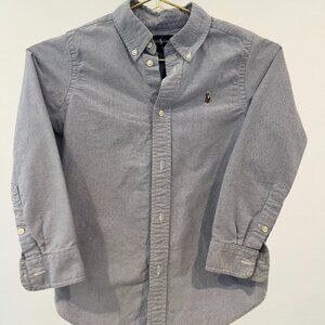 Ralph Lauren Long Sleeve Unisex Toddler Button Up SZ. 7